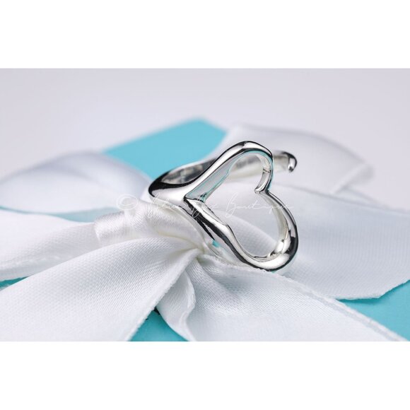 Tiffany & Co. Jewelry - Tiffany & Co. Ring Open Heart Elsa Peretti Vintage in Sterling Silver w/Pouch